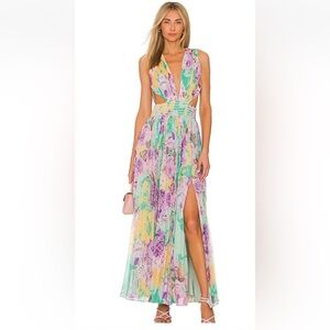 Rococo Sand Ivy‎ Purple Floral Maxi Dress Size Small